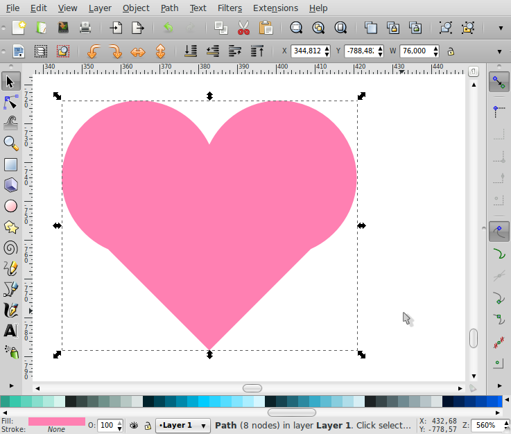 Membuat Bentuk Love – Inkscape - 5