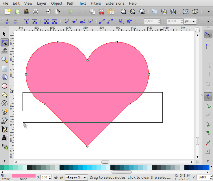 Membuat Bentuk Love – Inkscape - 6