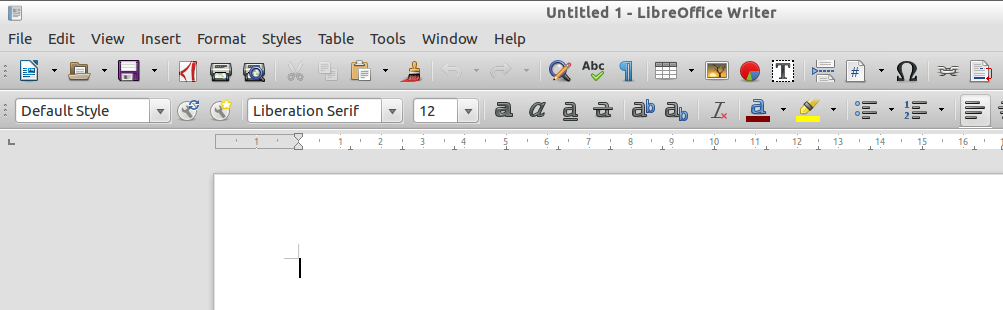 Menu LibreOffice Writer